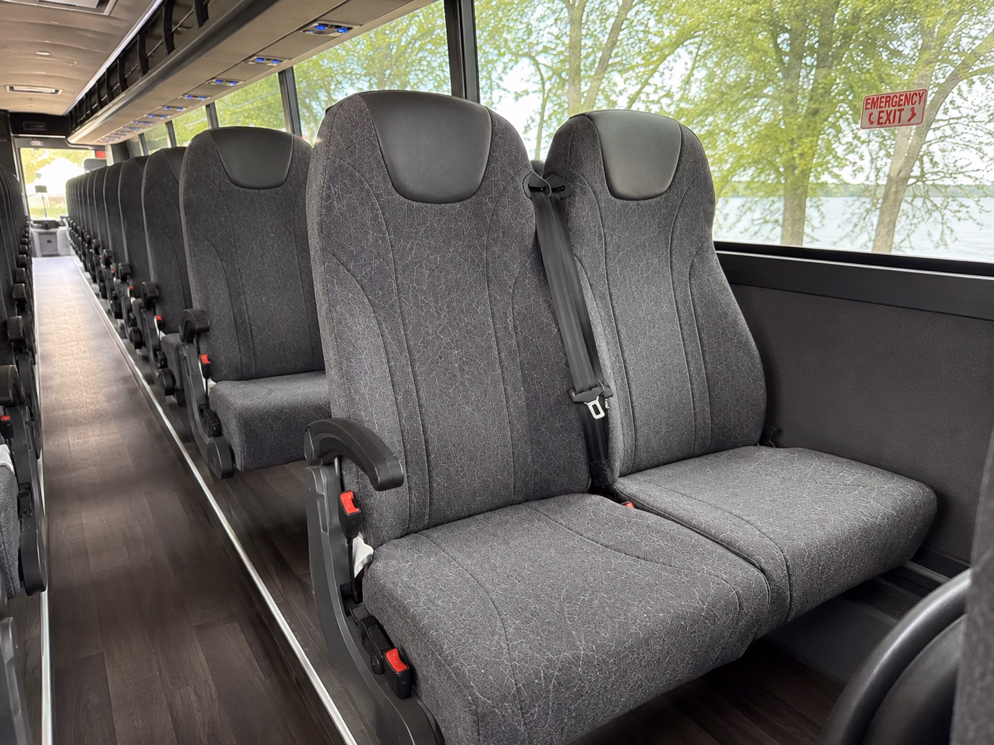 sunrise charter bus rental interior